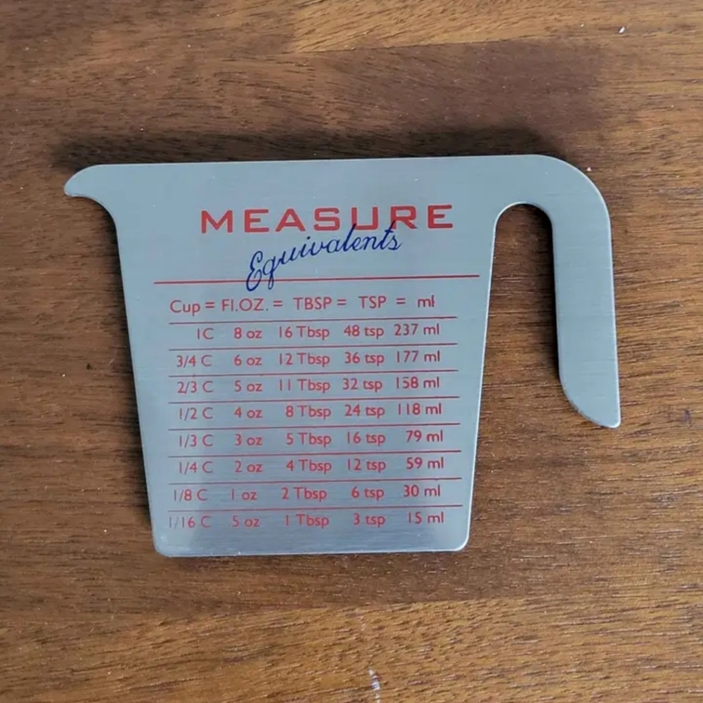 4/$30 Measure Equivalents Magnet Restoration Hardware